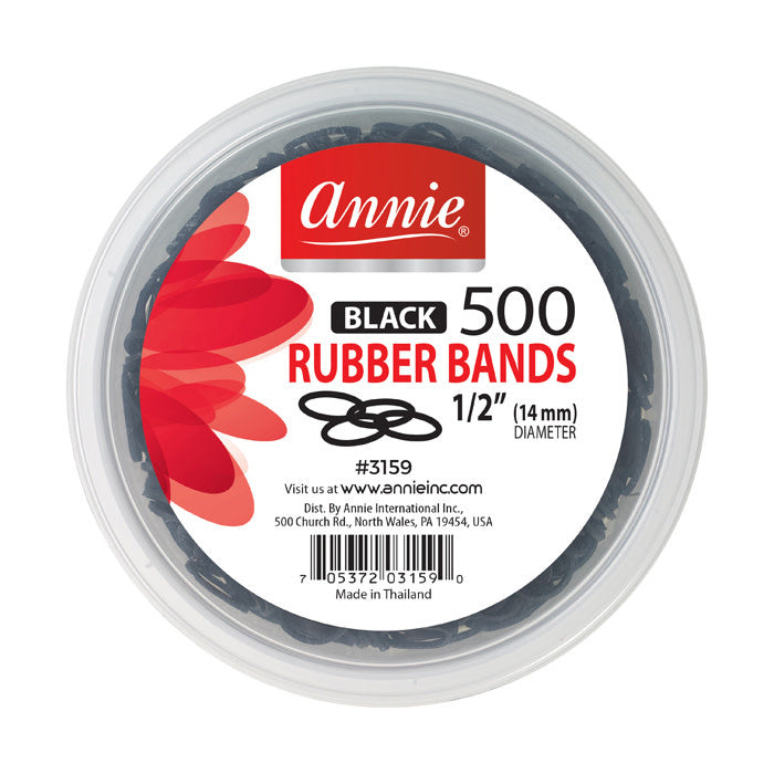 Annie Rubber Band 500 Black Jar #3159